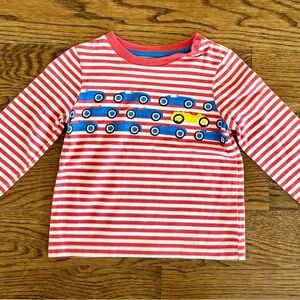 Baby Boden Red and White Striped Shirt